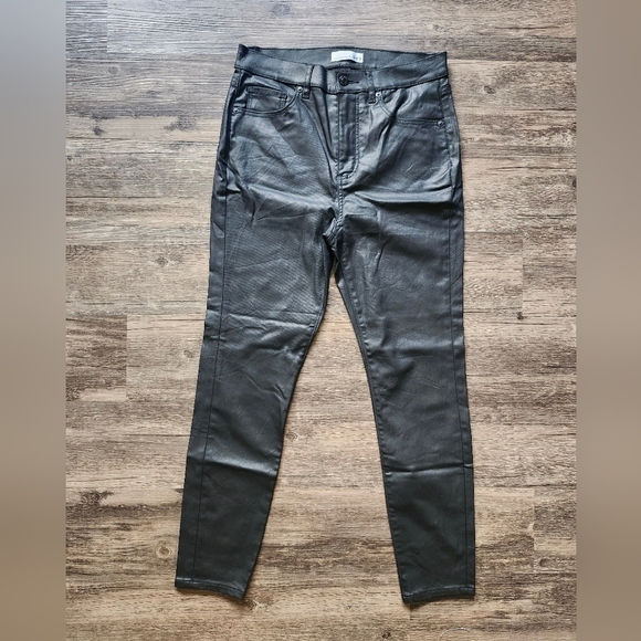 Loft The Skinny Faux Leather Black Jeans - Picture 2 of 5